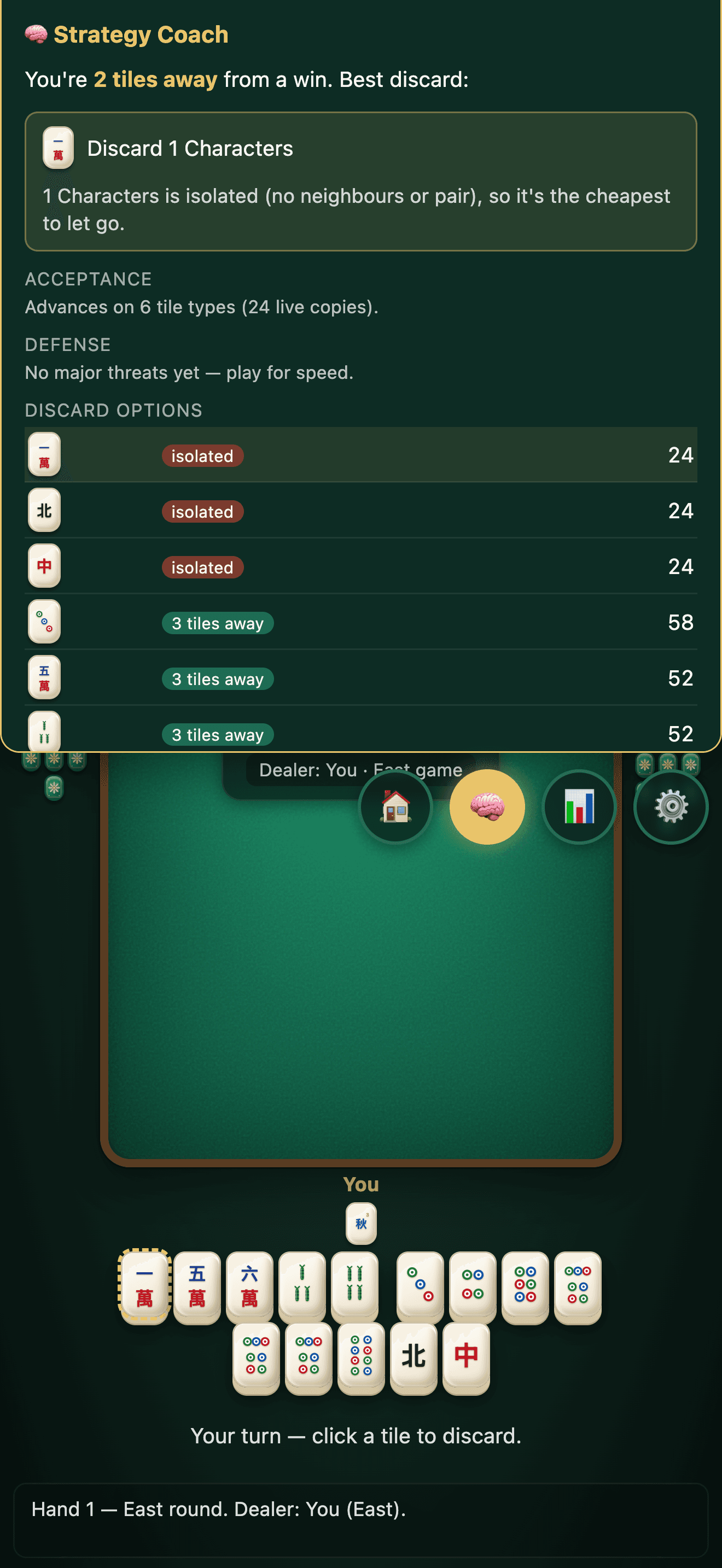 Strategy Coach explaining the best discard