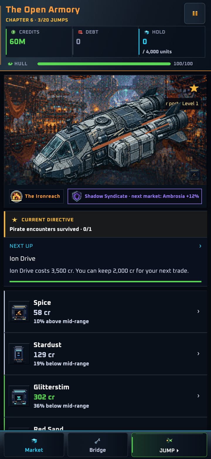 The Open Armory market with live contraband prices