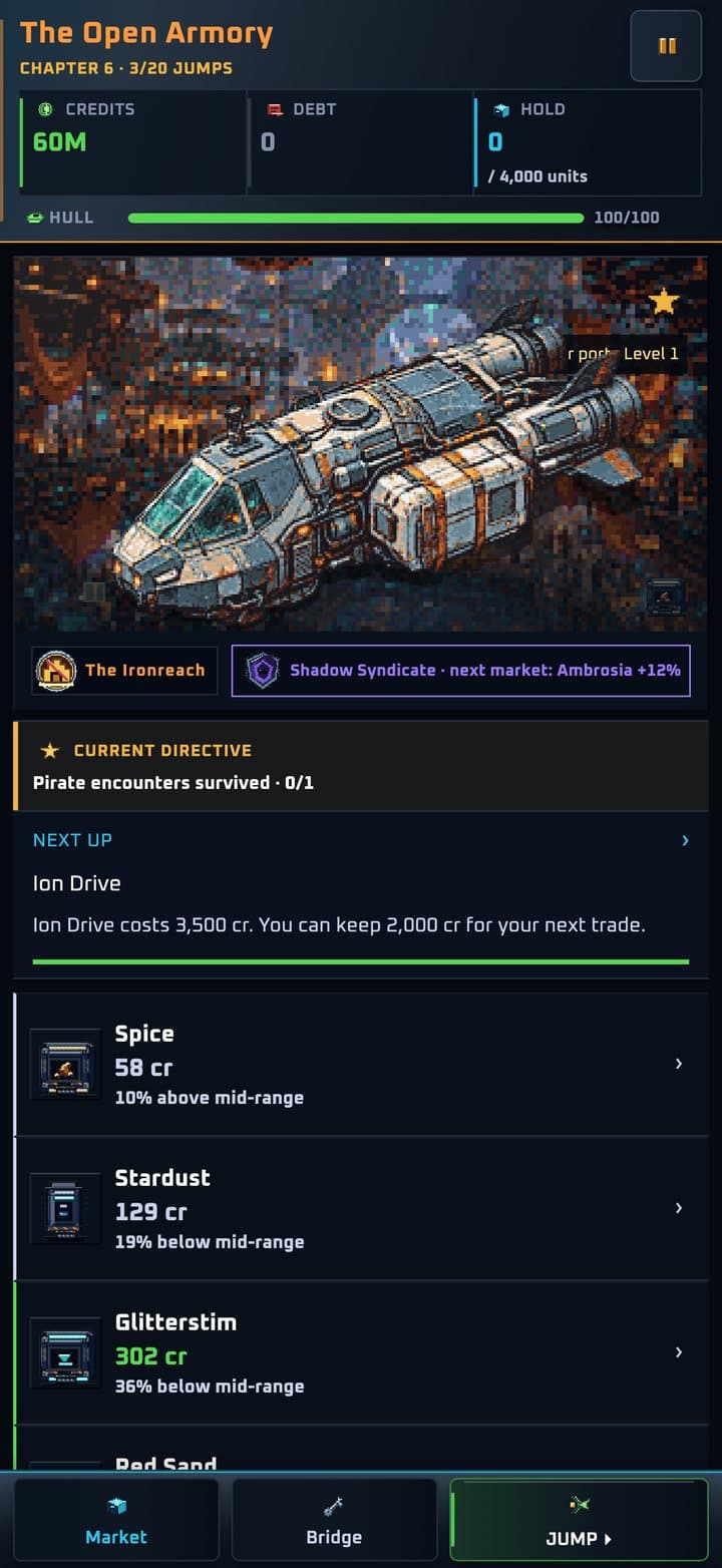 The Open Armory market with live contraband prices
