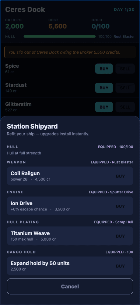 Station shipyard upgrades